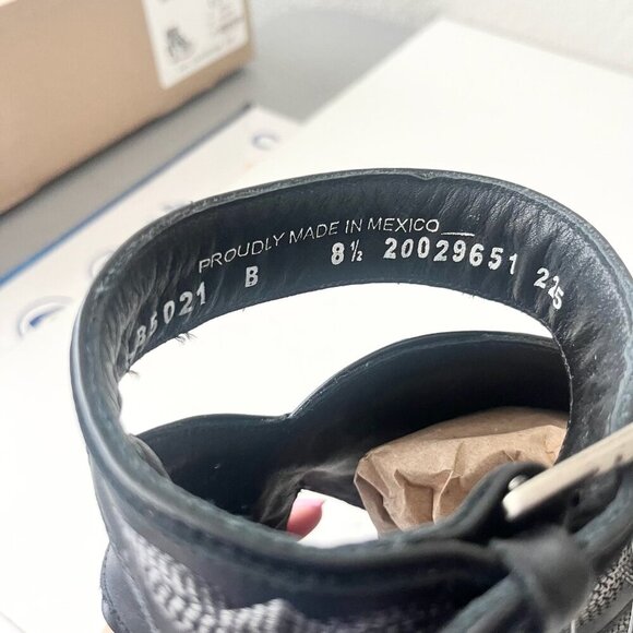 Lane Boots LEXINGTON Womens Black Wedges 8.5 Western Sandals Cowgirl Wooden Heel - Picture 9 of 11